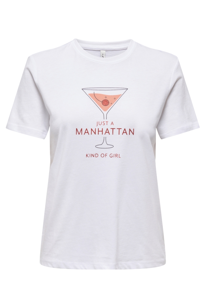 ONLKELSEY LIFE S/S REG TEE CS JRS 15363836 BRIGHT WHITE/MANHATTAN